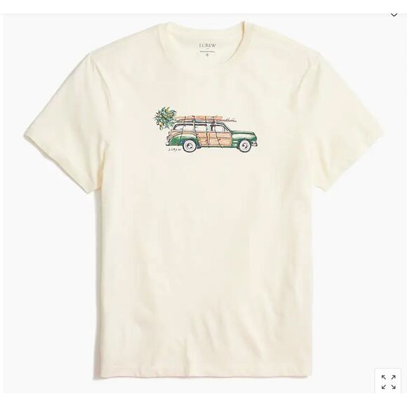 NWT J. Crew Men's Ivory W/Truck and Palm Tree Graphic Tee - Picture 8 of 8